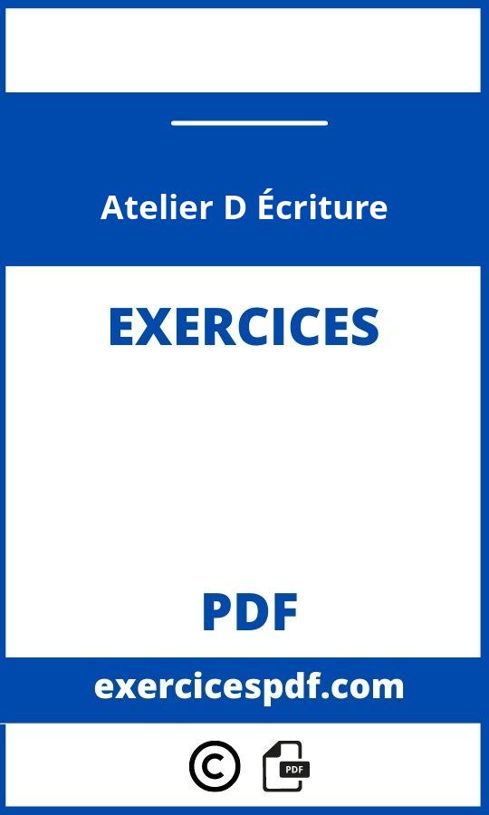 Atelier D Écriture Exercices Pdf