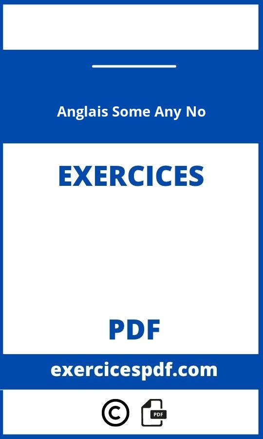 Exercices Anglais Some Any No