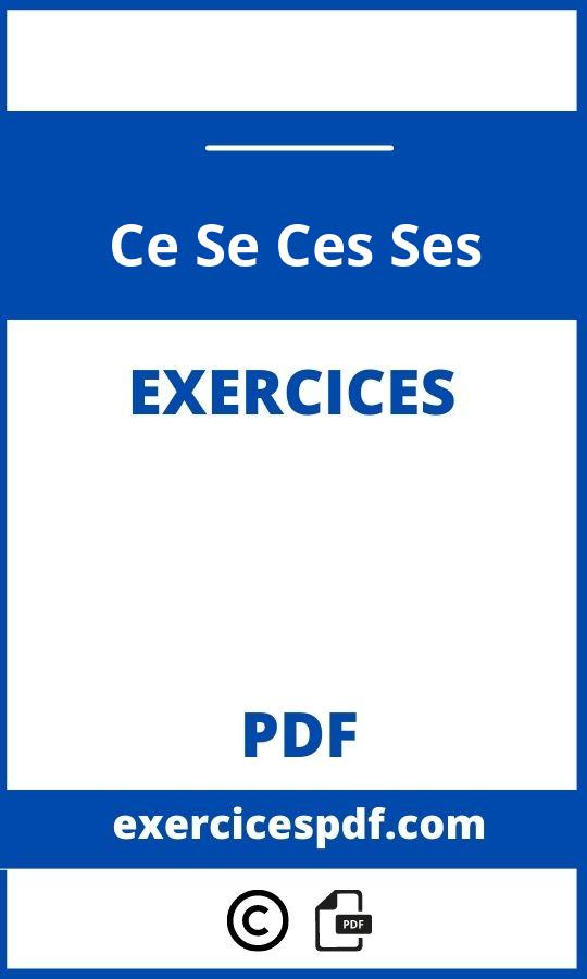 Exercices Ce Se Ces Ses