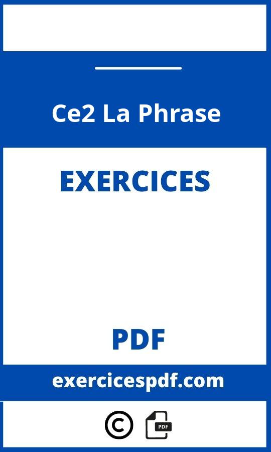 Exercices Ce2 La Phrase