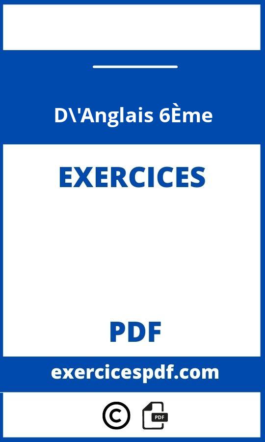 Exercices D'Anglais 6Ème Pdf