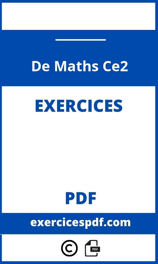 Exercices De Maths Ce2 Pdf