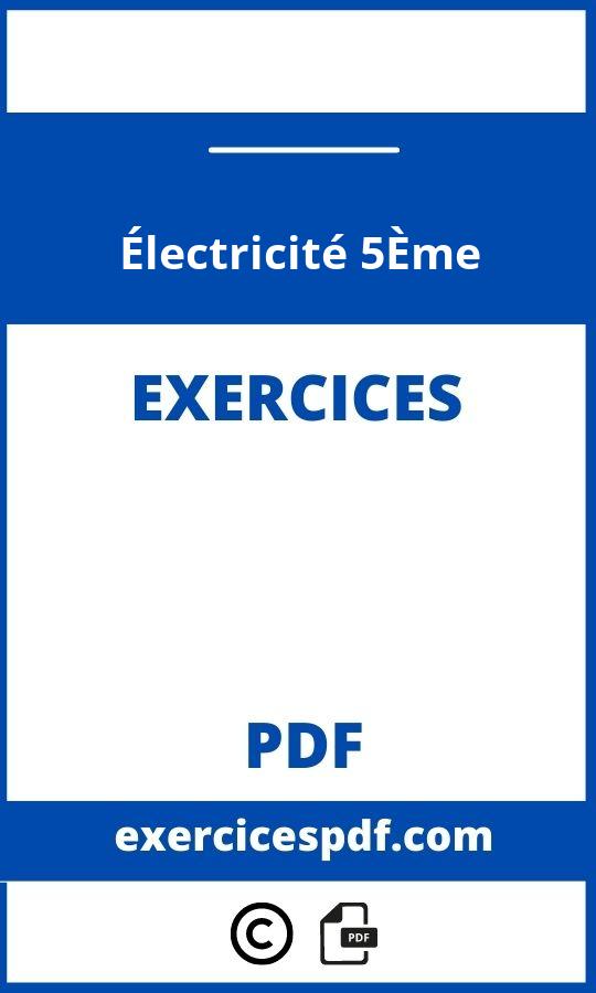 Exercices Électricité 5Ème Pdf