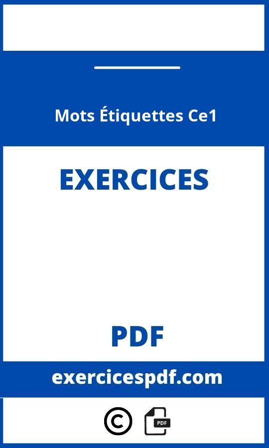 Exercices Mots Étiquettes Ce1