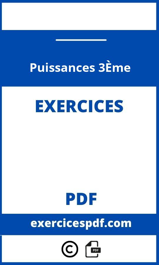 Exercices Puissances 3Ème Pdf