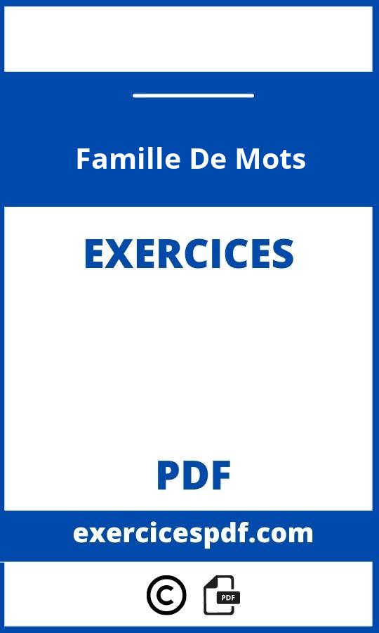 Famille De Mots Exercices