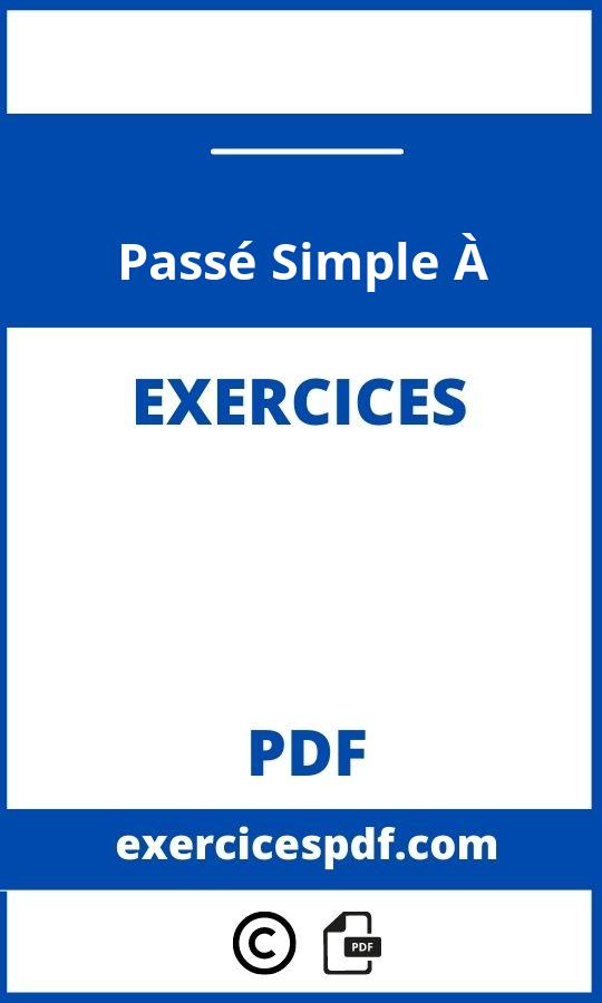 Passé Simple Exercices À Imprimer